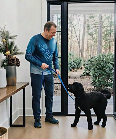 Winnie showing calmer doorway and greeting behavior