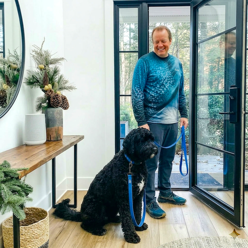 Founder-led Home Manners Foundation with an approved dog